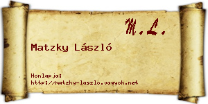 Matzky László névjegykártya